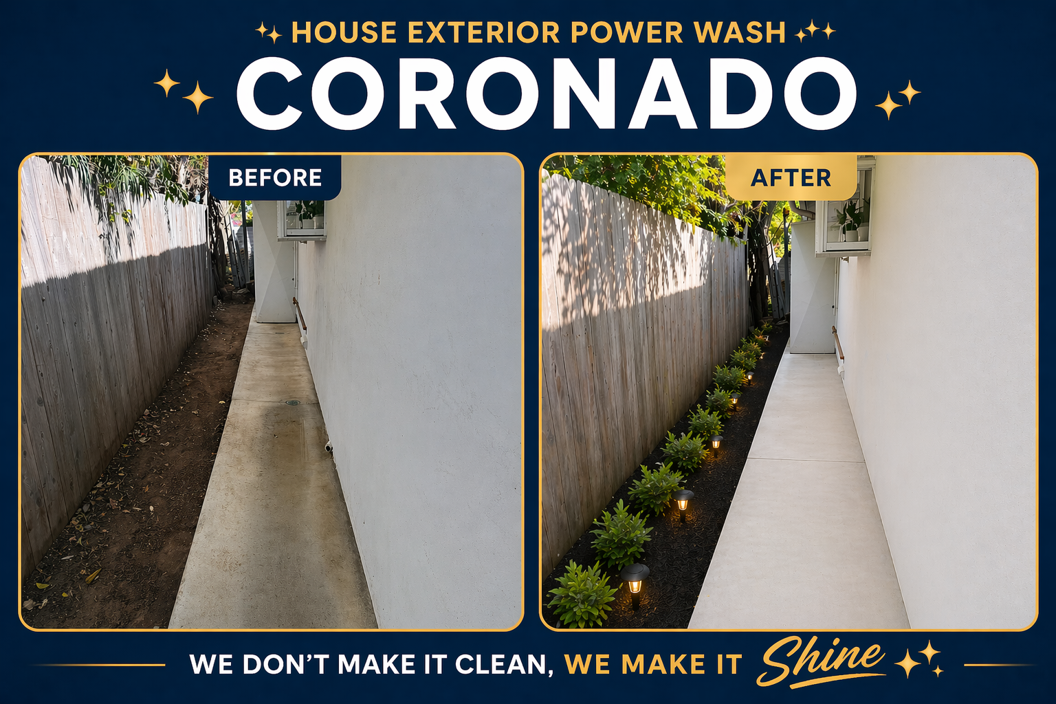 House Exterior Power Wash - Coronado